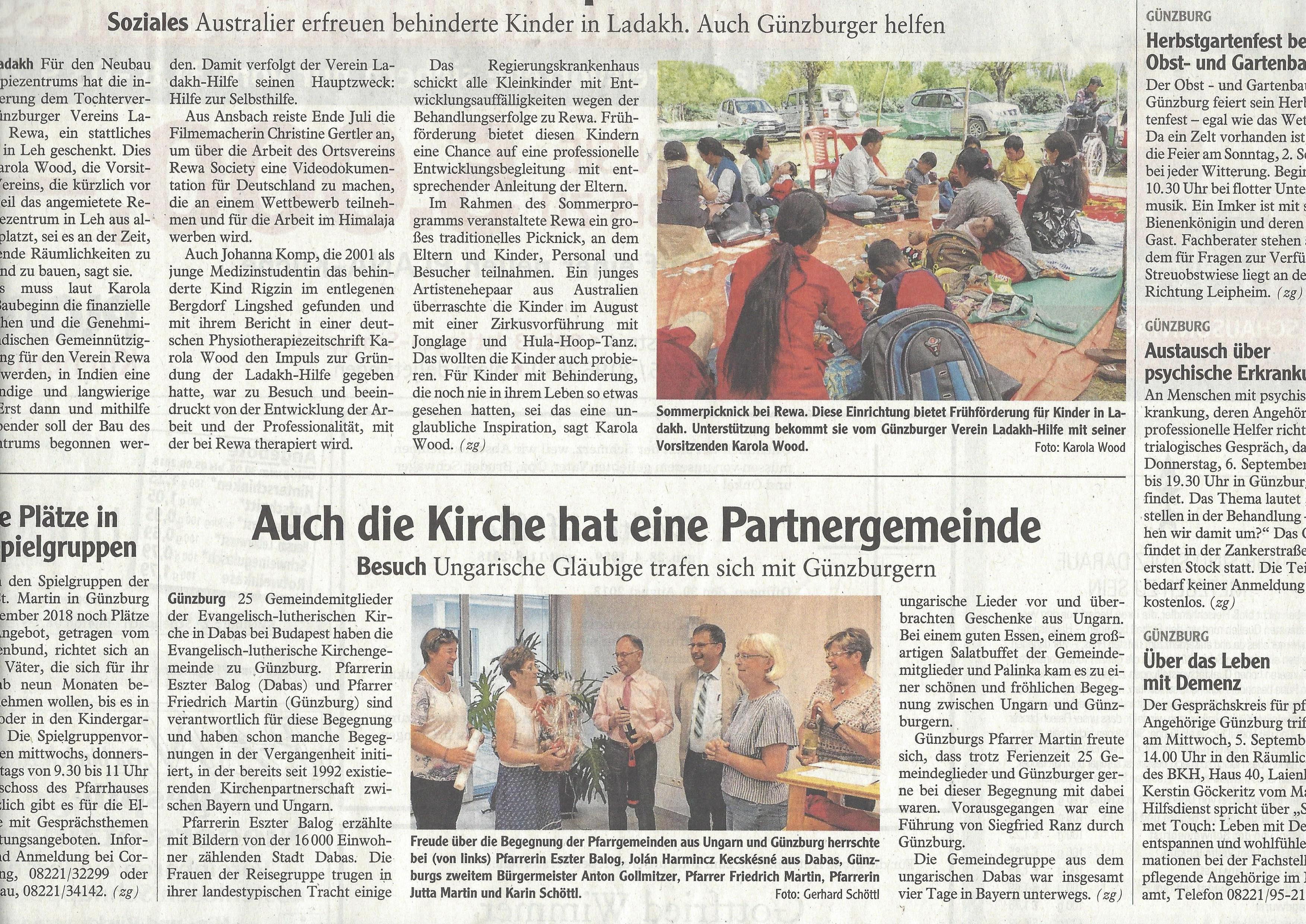 Németországi kirándulásunkról egy újságcikk